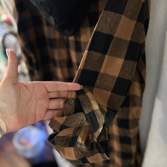 RISEN PLAID LONG HOODED SHACKET - Picture 6 of 11